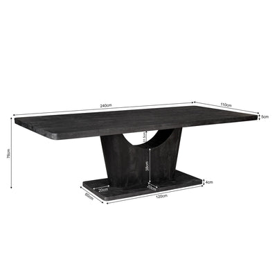 Eettafel Voco | 240 cm | Zwart by Starfurn