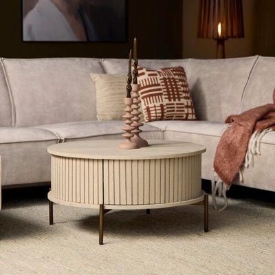 Salontafel Madison Sand | 80 cm | Rond by Starfurn