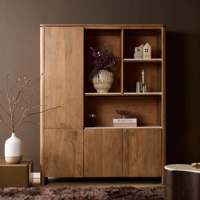 Vakkenkast XL Dallas Naturel Mangohout 160 cm by depauwwonen