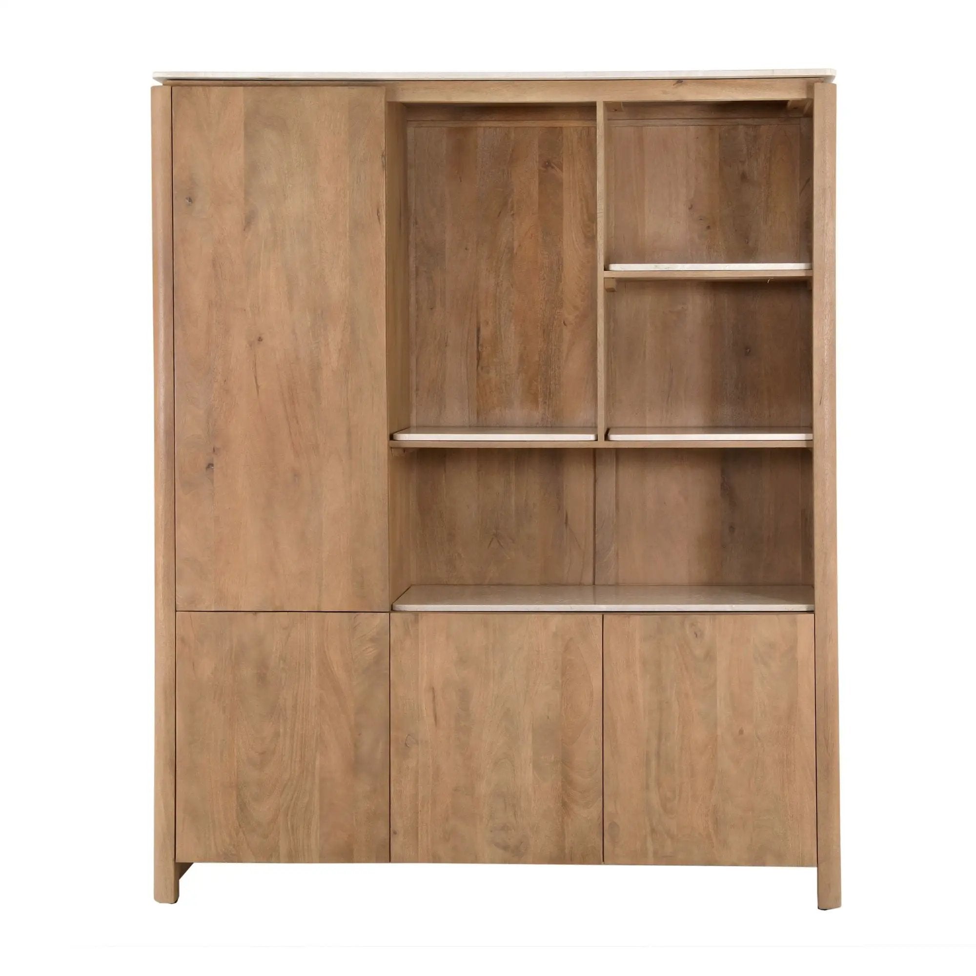 Vakkenkast XL Dallas Naturel Mangohout 160 cm by depauwwonen