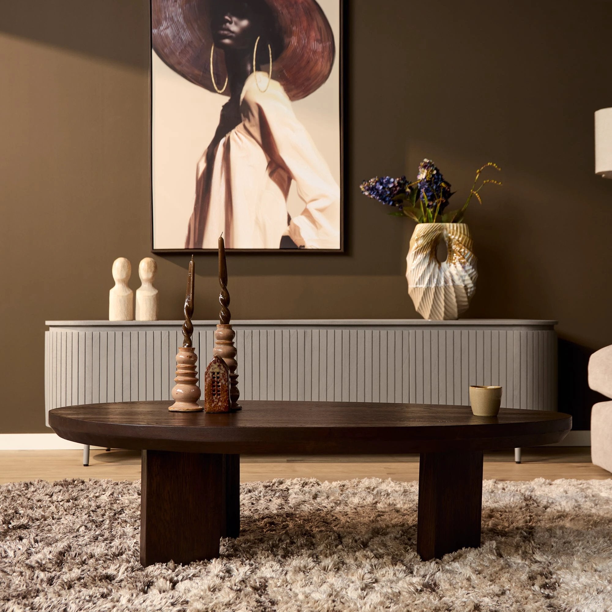 Salontafel Zillah | 130 cm | Eiken Bruin by Starfurn