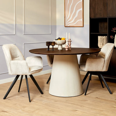 Eettafel Madison Bruin | 130 cm by Starfurn