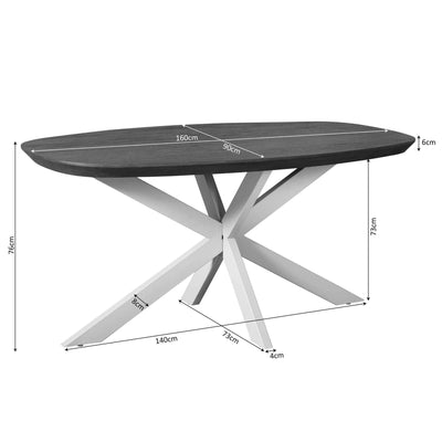 Eettafel Madison Bruin | 160 cm | Deens Ovaal | Poot Zand by Starfurn