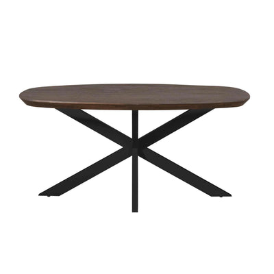 Eettafel Madison Bruin | 160 cm | Deens Ovaal | Poot Zwart by Starfurn