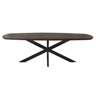 Eettafel Madison Bruin | 240 cm | Deens Ovaal | Poot Zwart by Starfurn