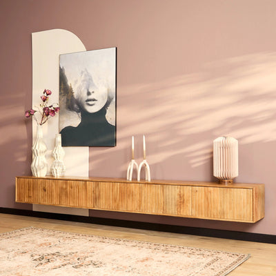 Zwevend TV-meubel Madison Naturel | 280 cm by Starfurn