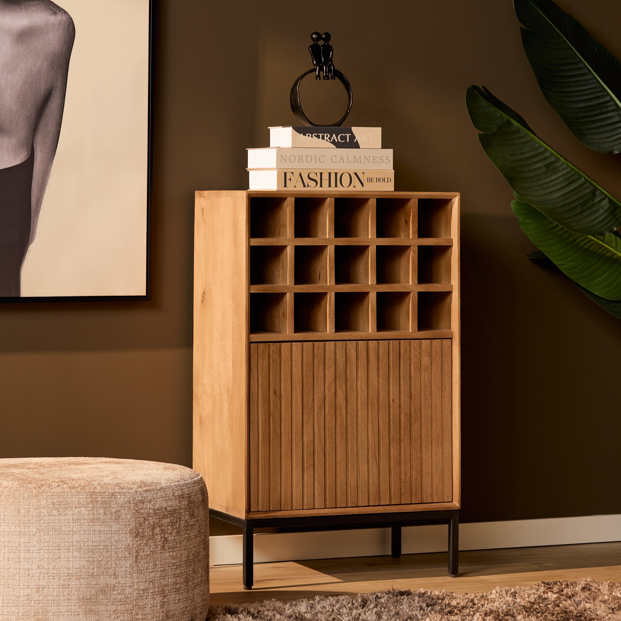 Wijnkast Madison Natuurlijk | 55 cm