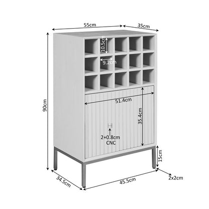 Wijnkast Madison Natuurlijk | 55 cm