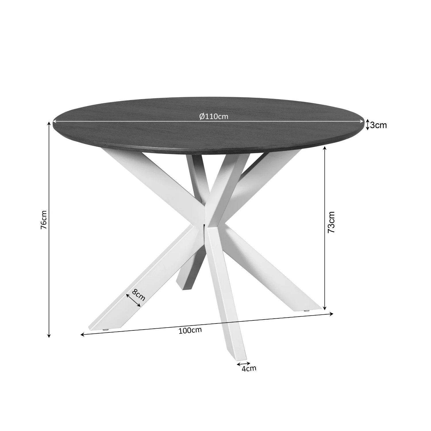 Eettafel Madison Natuurlijk | 110 cm by Starfurn