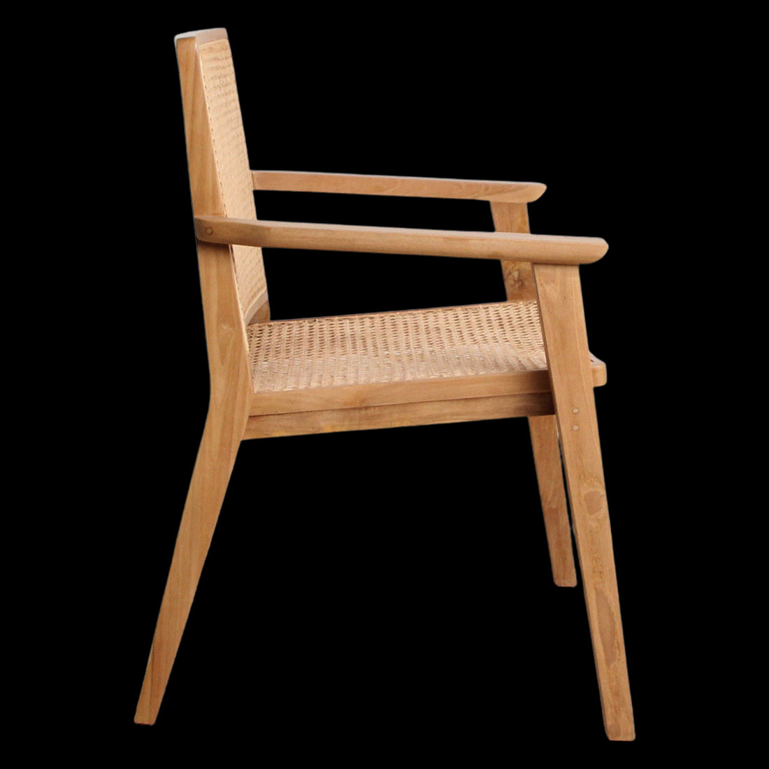 Eetkamerstoel Nova teakhouten met armleuning (set van 2)