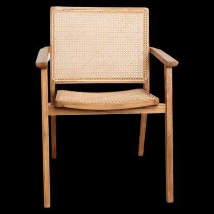 Eetkamerstoel Nova teakhouten met armleuning (set van 2)