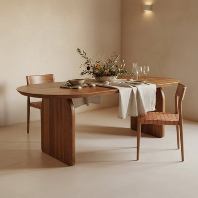 Eetkamerstoel Freya teak met leer - naturel (set van 2) by Raw Materials Amsterdam