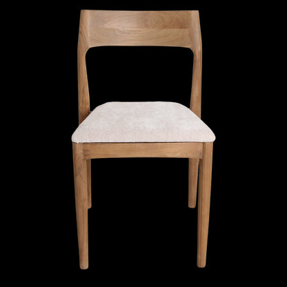 Eetkamerstoel Freya teakhouten crème