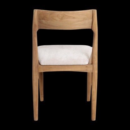 Eetkamerstoel Freya teakhouten crème