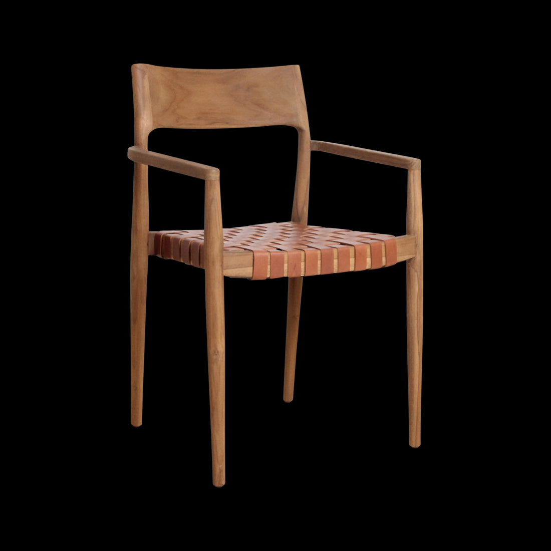 Eetkamerstoel Freya teakhouten met armleuning - naturel (set van 2)