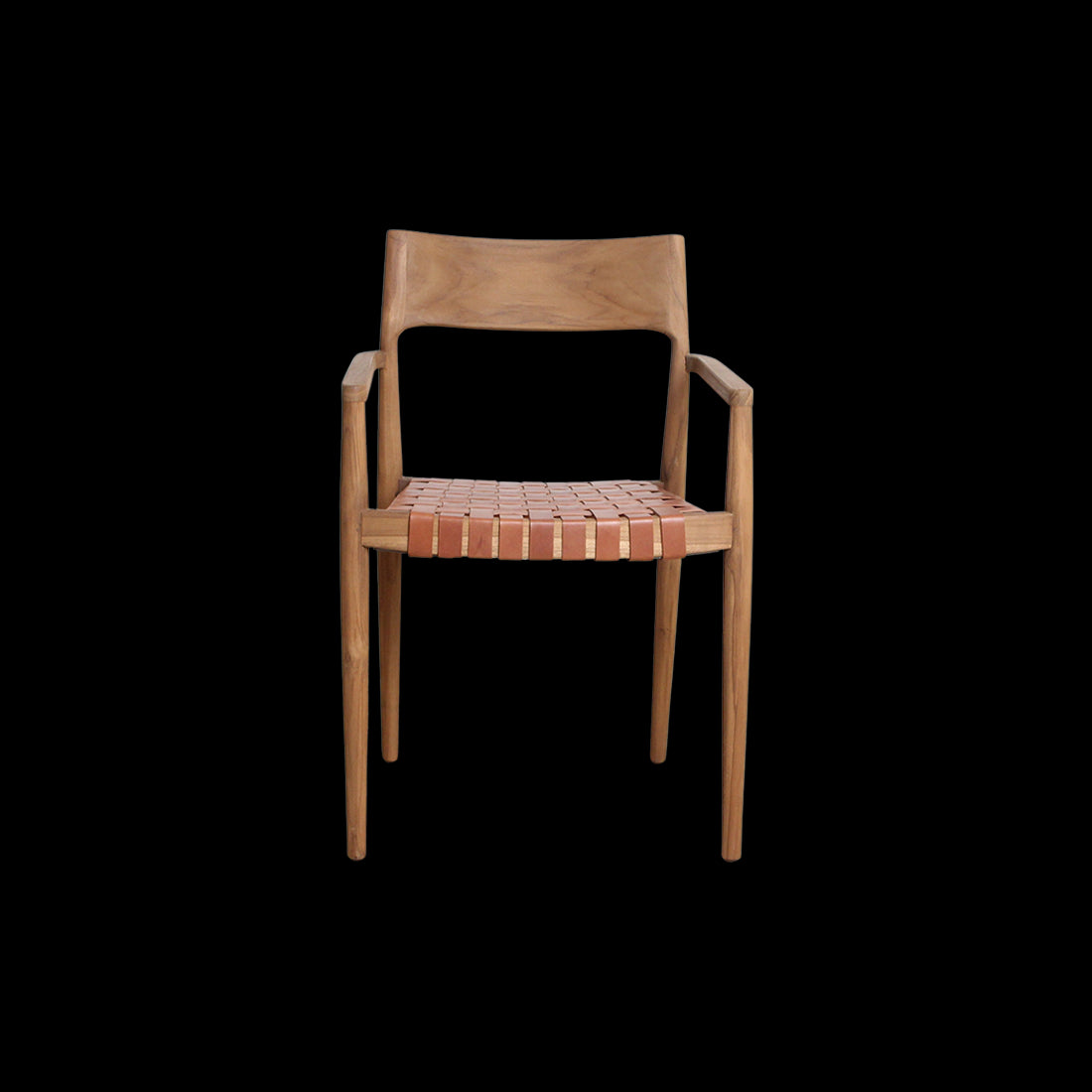 Eetkamerstoel Freya teakhouten met armleuning - naturel (set van 2)