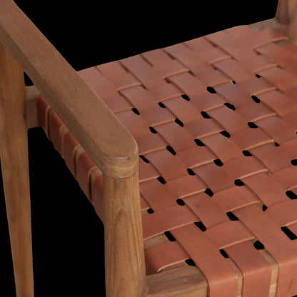 Eetkamerstoel Freya teakhouten met armleuning - naturel (set van 2)