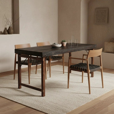 Eetkamerstoel Freya teak met armleuning - Zwart (set van 2) by Raw Materials Amsterdam