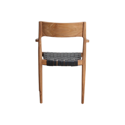 Eetkamerstoel Freya teak met armleuning - Zwart (set van 2) by Raw Materials Amsterdam