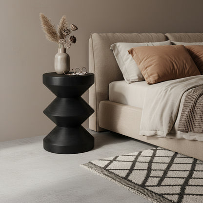 kruk/bijzettafel Teakhouten Rizo zwart