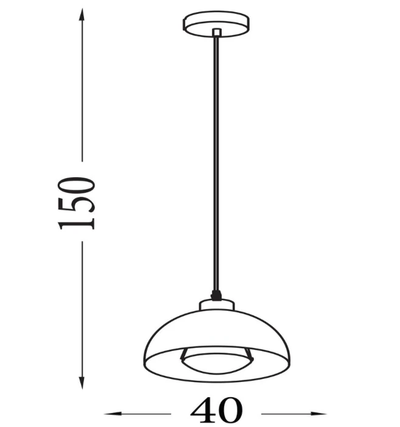 Hanglamp Mars 1LT - Matt Cream Metal & Cream Inner 40cm by Searchlight