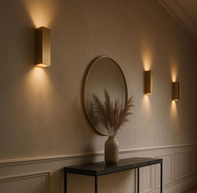 Wandlamp David bronze (set van 2)