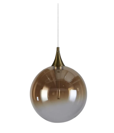 Hanglamp Alchemy LED 1L, Black metal and Amber Glass by Searchlight