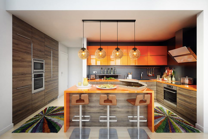 Hanglamp Punch 4Lt Bar - Black Metal & Champagne Punched Glass