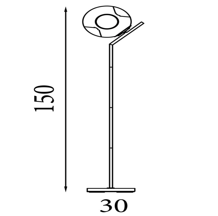 Vloerlamp Punch - Black Metal & Champagne Punched Glass