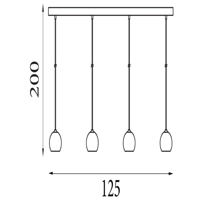Hanglamp Eindhoven  4Lt Bar - Sand Black Metal