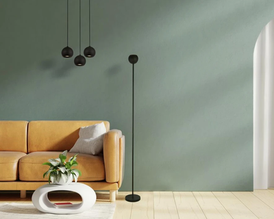 Vloerlamp Eindhoven - Sand Black Metal by Searchlight