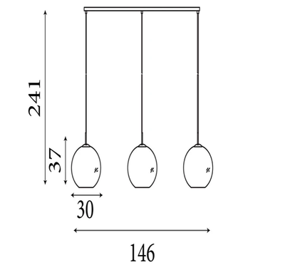 Hanglamp Amsterdam 3Lt - Black Metal & Smoked Glass by Searchlight
