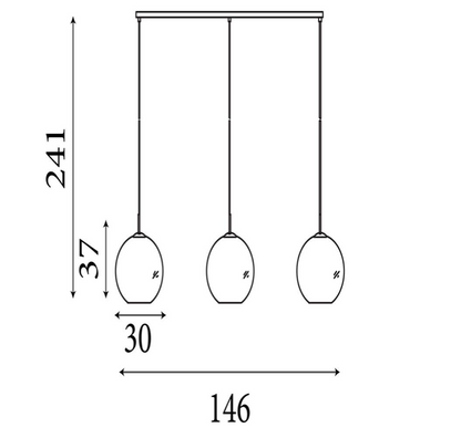 Hanglamp Amsterdam 3Lt - Black Metal & Smoked Glass