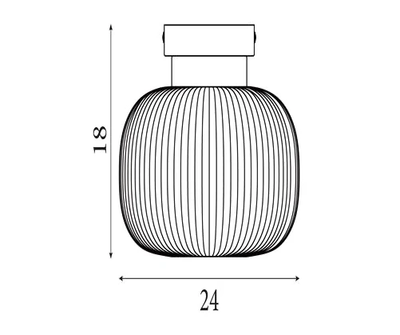 Plafondlamp Lumina - Black Metal & Opal Ribbed Glass by Searchlight