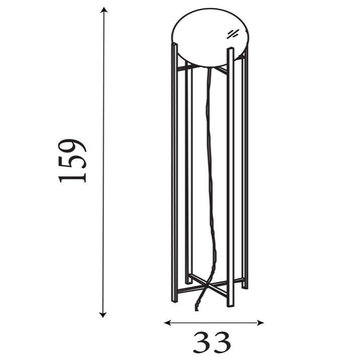 Vloerlamp Amsterdam - Black Metal & Smoked Glass