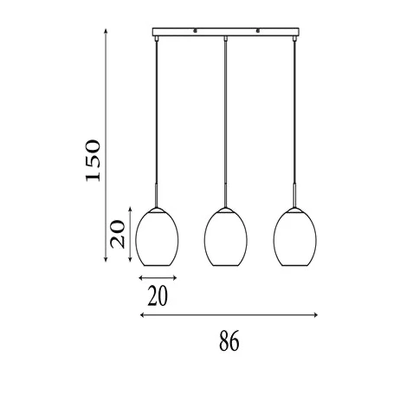 Hanglamp Balls 3Lt - Chrome Metal & Smoked Glass by Searchlight