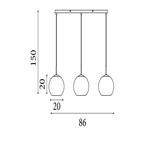 Hanglamp Balls 3Lt - Chrome Metal & Smoked Glass