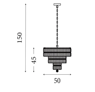 Hanglamp Empire 5Lt - Satin Brass Metal & Champagne Glass by Searchlight