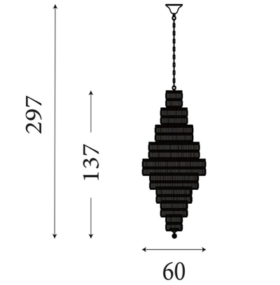 Kroonluchter Empire 13Lt - Chrome Metal & Clear Crystal by Searchlight
