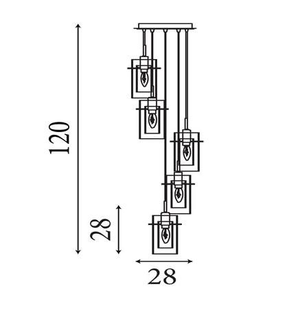 Hanglamp Duo I 5Lt - Satin Silver Metal & Smoked Glass