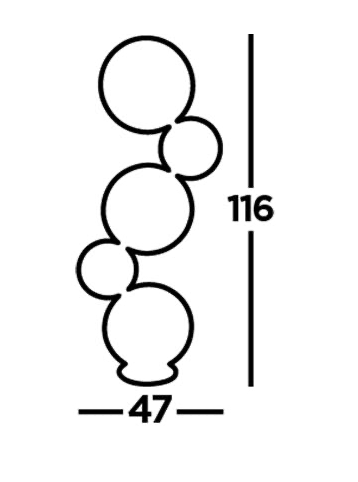 Vloerlamp Cirque 5Lt Ring - Black Metal & Opal Silicon