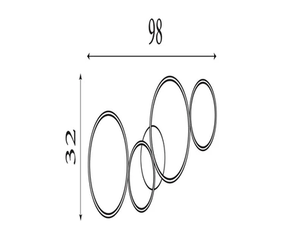 Plafondlamp Cirque LED 4Lt Flush, Gold Metal by Searchlight