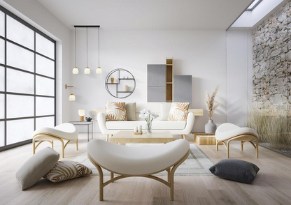 Hanglamp Ella 3Lt - Black Metal & Opal Ribbed Glass