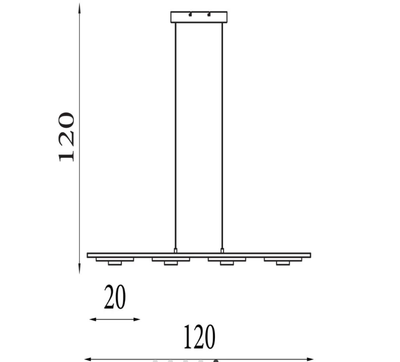 Hanglamp Space 4Lt LED - Black Metal by Searchlight