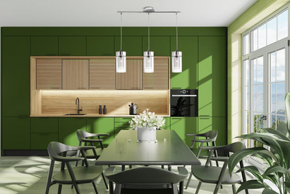 Hanglamp Duo I  3Lt - Chrome Metal & Double Glass