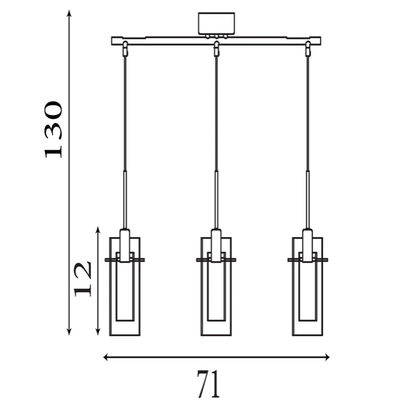 Hanglamp Duo III 3Lt - Bronze Metal & Champagne Glass by Searchlight