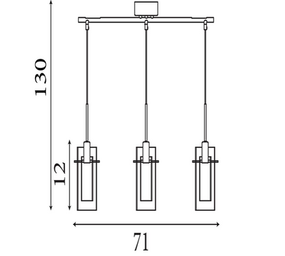 Hanglamp Duo II 3Lt - Satin Silver & Smoked Glass