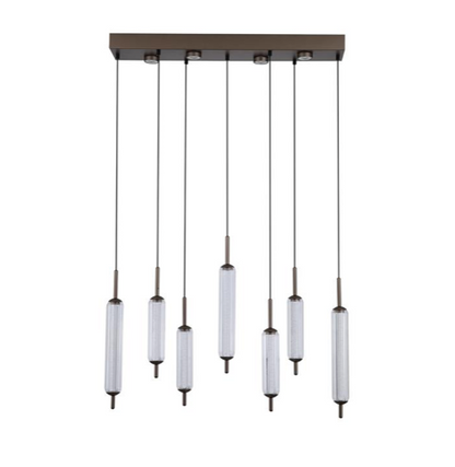 Hanglamp Cattail 7Lt LED Latte metal with clear glass