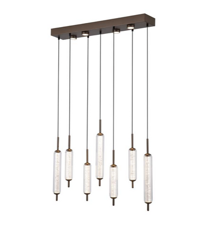 Hanglamp Cattail 7Lt LED Latte metal with clear glass