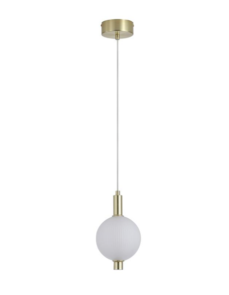 Hanglamp Luminique LED, Satin Brass Metal with Glass